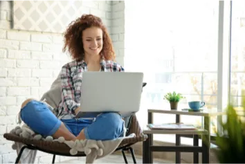 Woman with a laptop