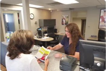 woman helping a customer