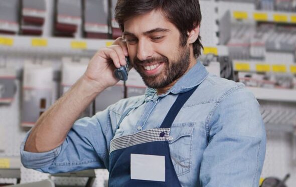 employee talking on phone