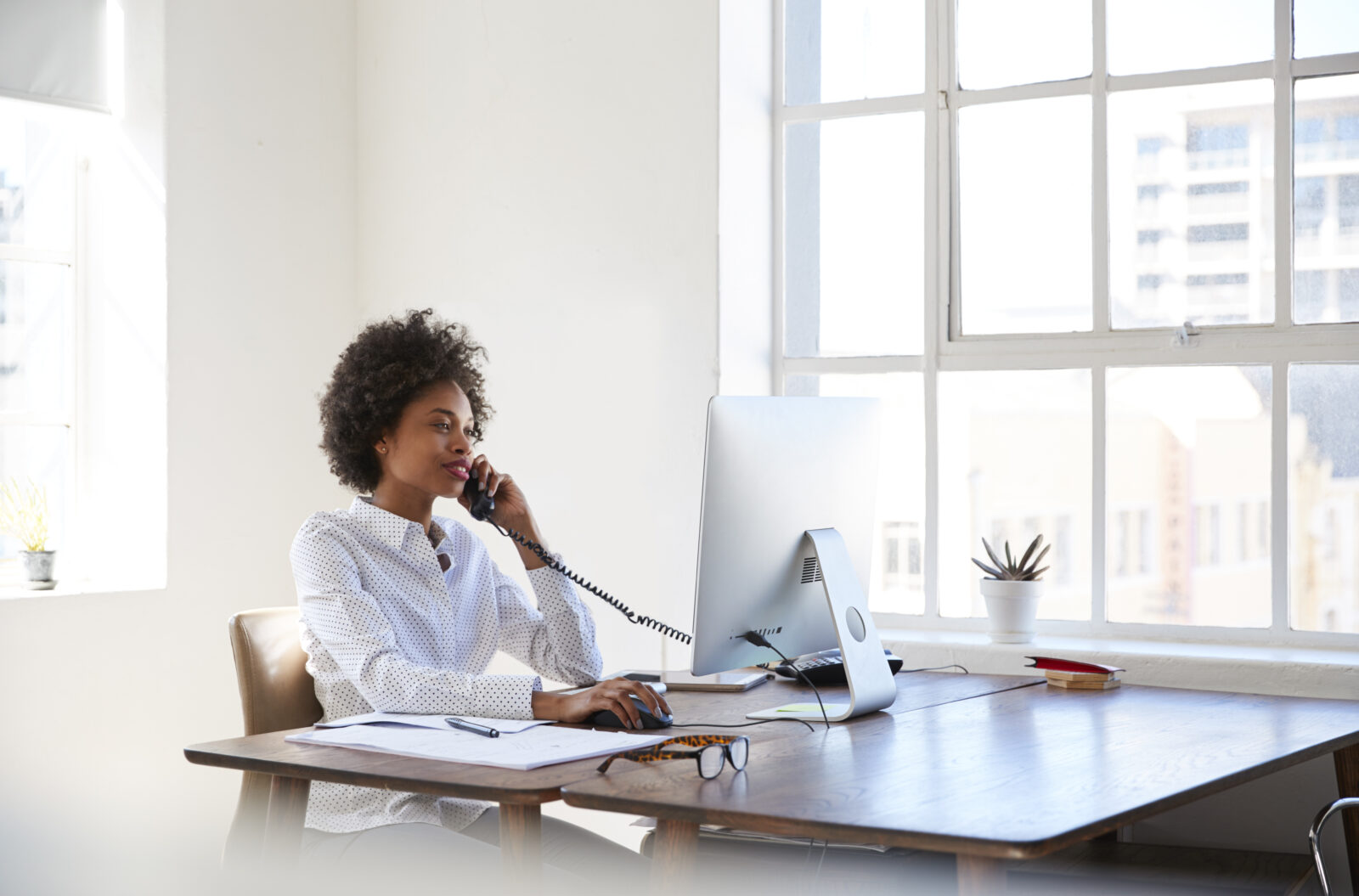 woman speaking on the phone