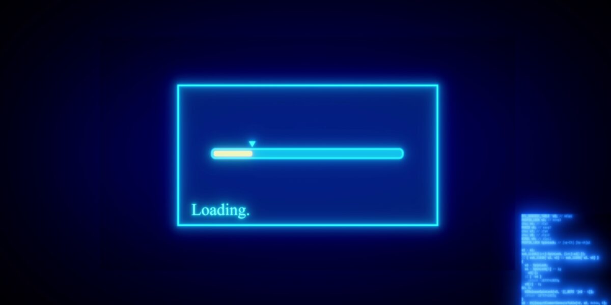 This abstract image highlights the progress of a download, symbolizing the technical concept of data transmission in the context of the difference between download and upload speed.
