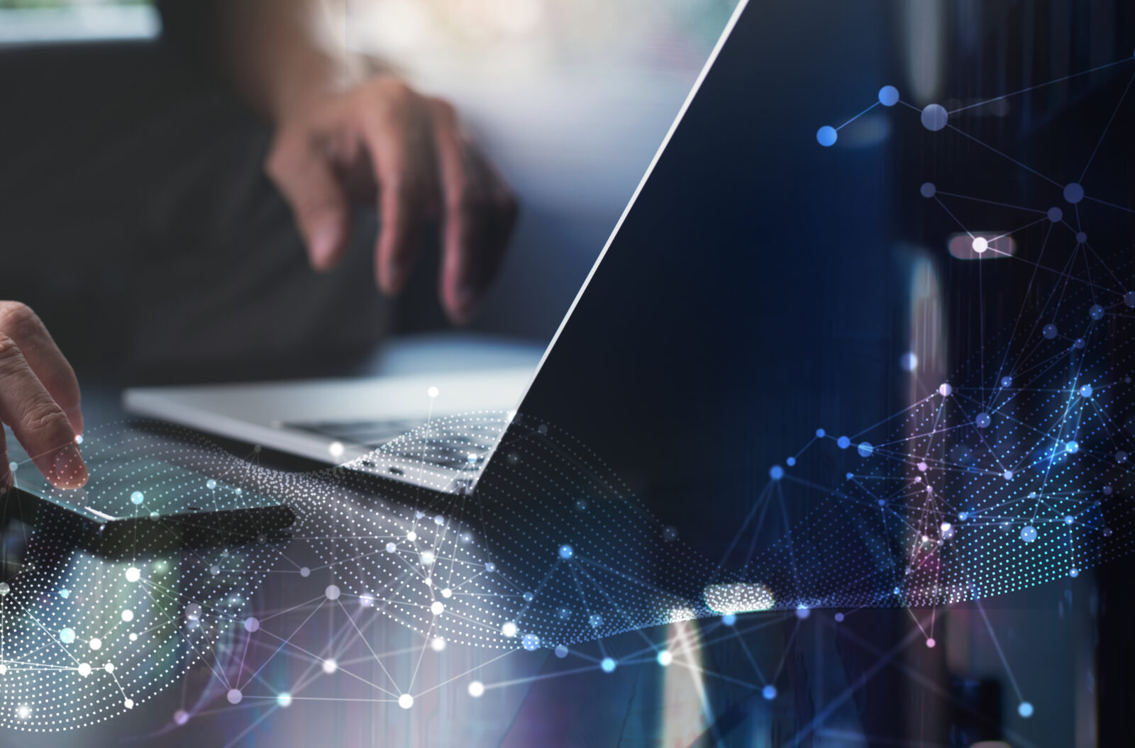 Digital network connections over a laptop